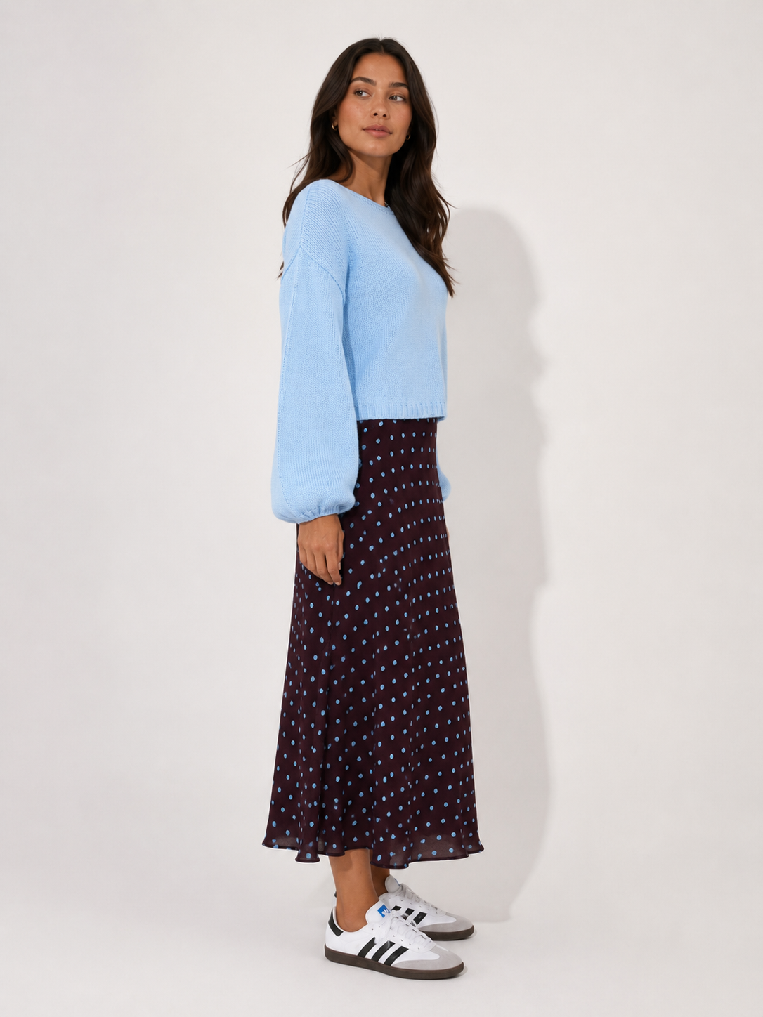 Polka Dot Skirt- Plum