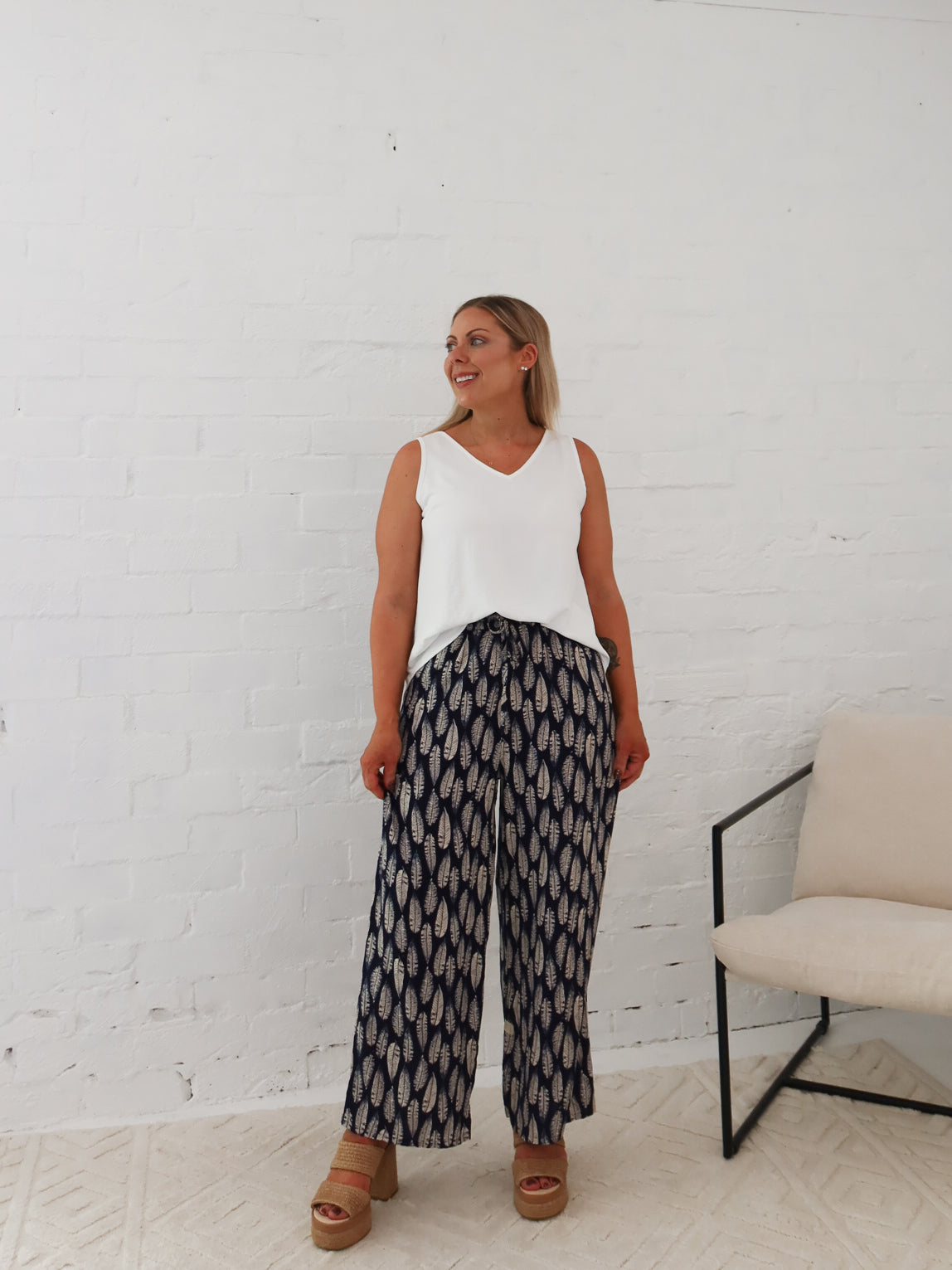 Leo Pants- Multi Navy