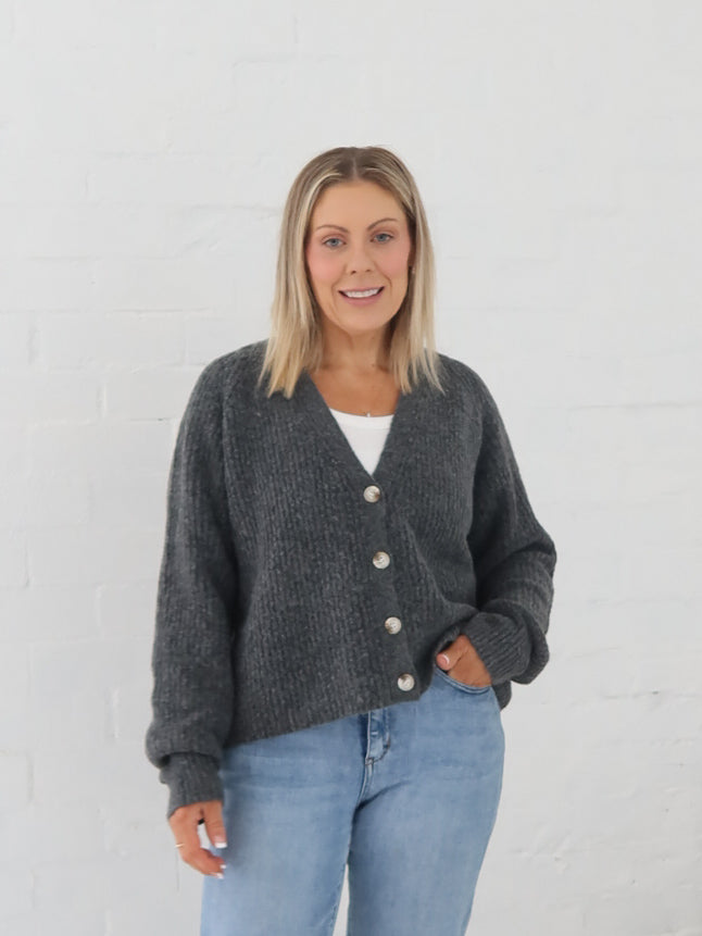 Dane Cardigan- Charcoal