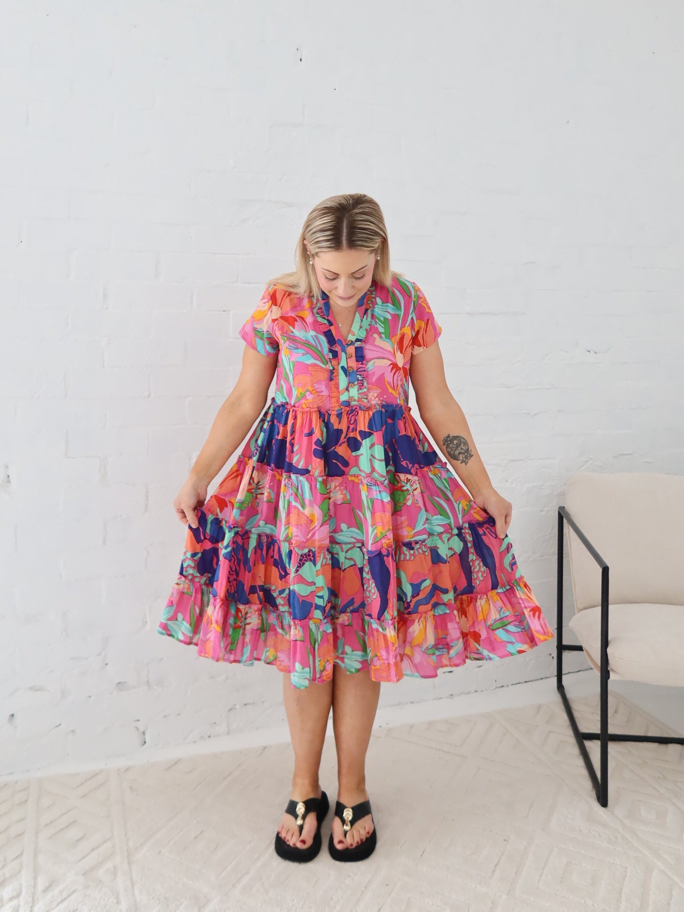 Saige Dress- Pink Floral