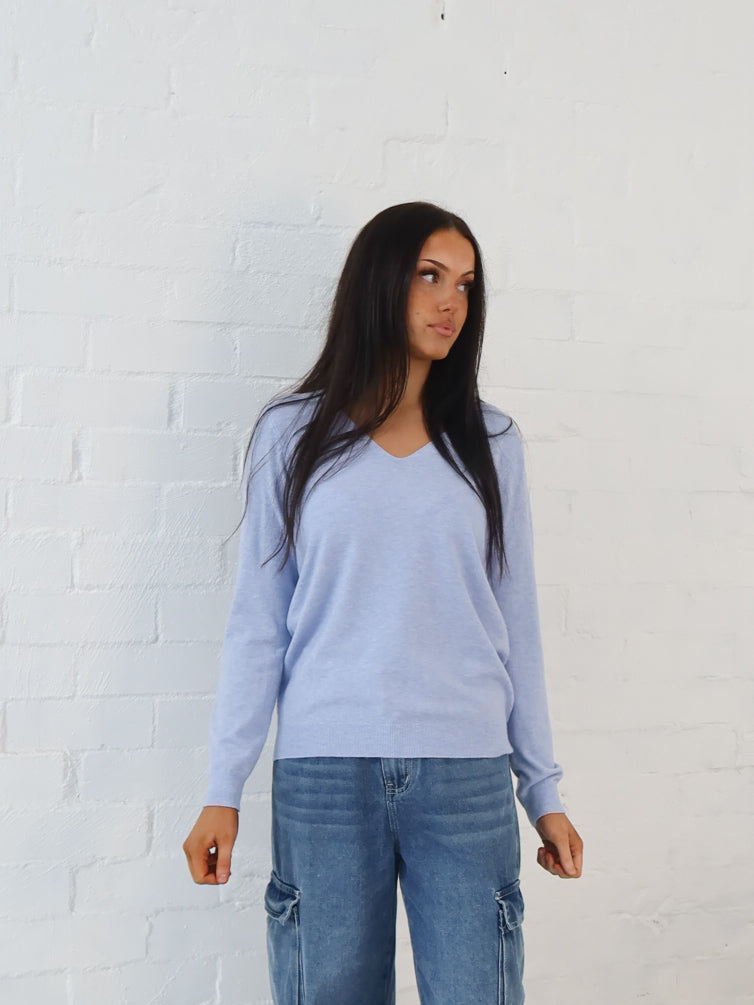 Karla Knit Top- Blue