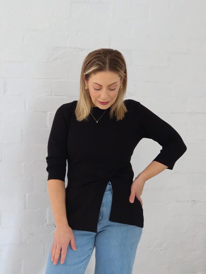 Ailani Knit Top - Black