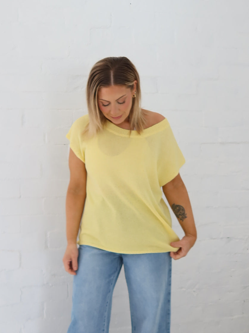 Ella Knit Top- Lemon