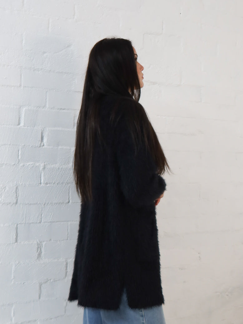 Flossy Cardigan- Black