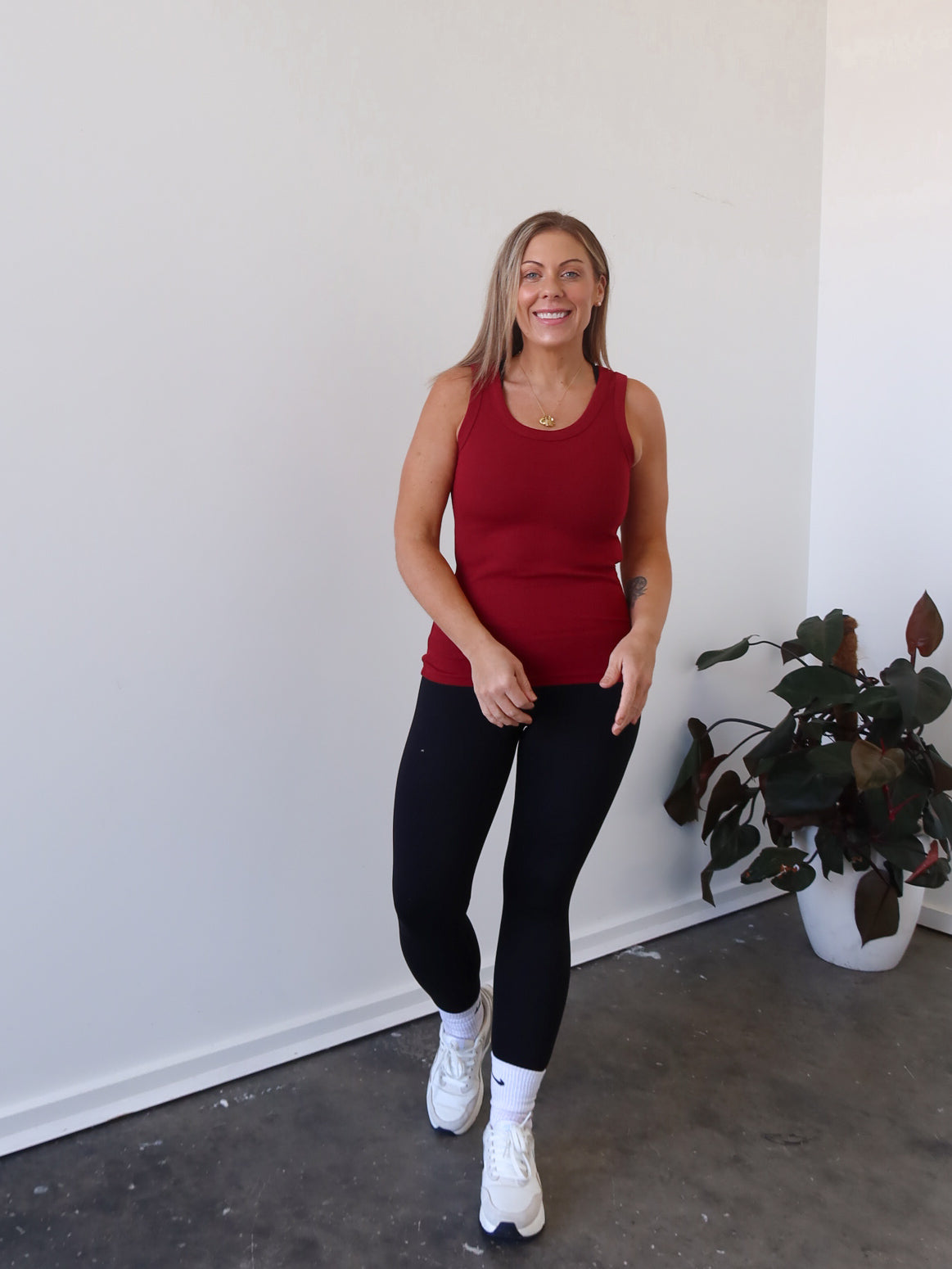 Charlee Tank - Burgundy