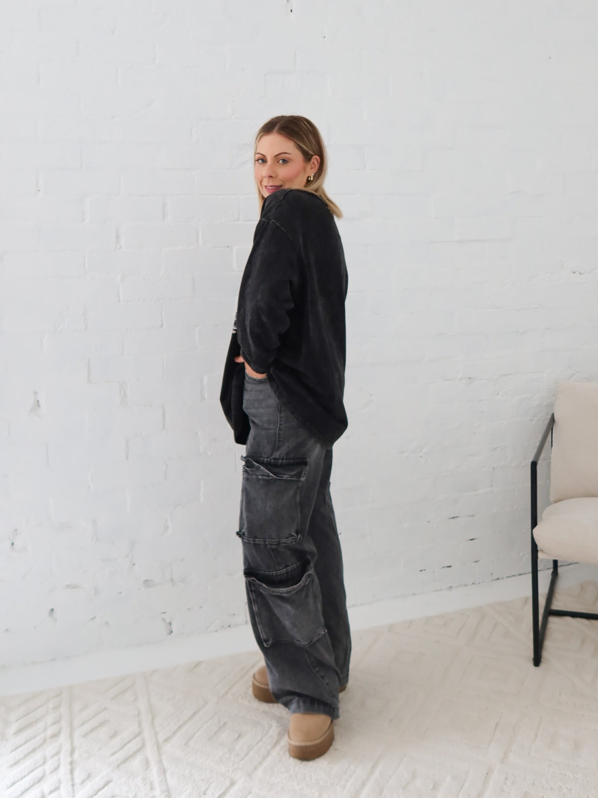 Paxton Cargo Jeans- Black