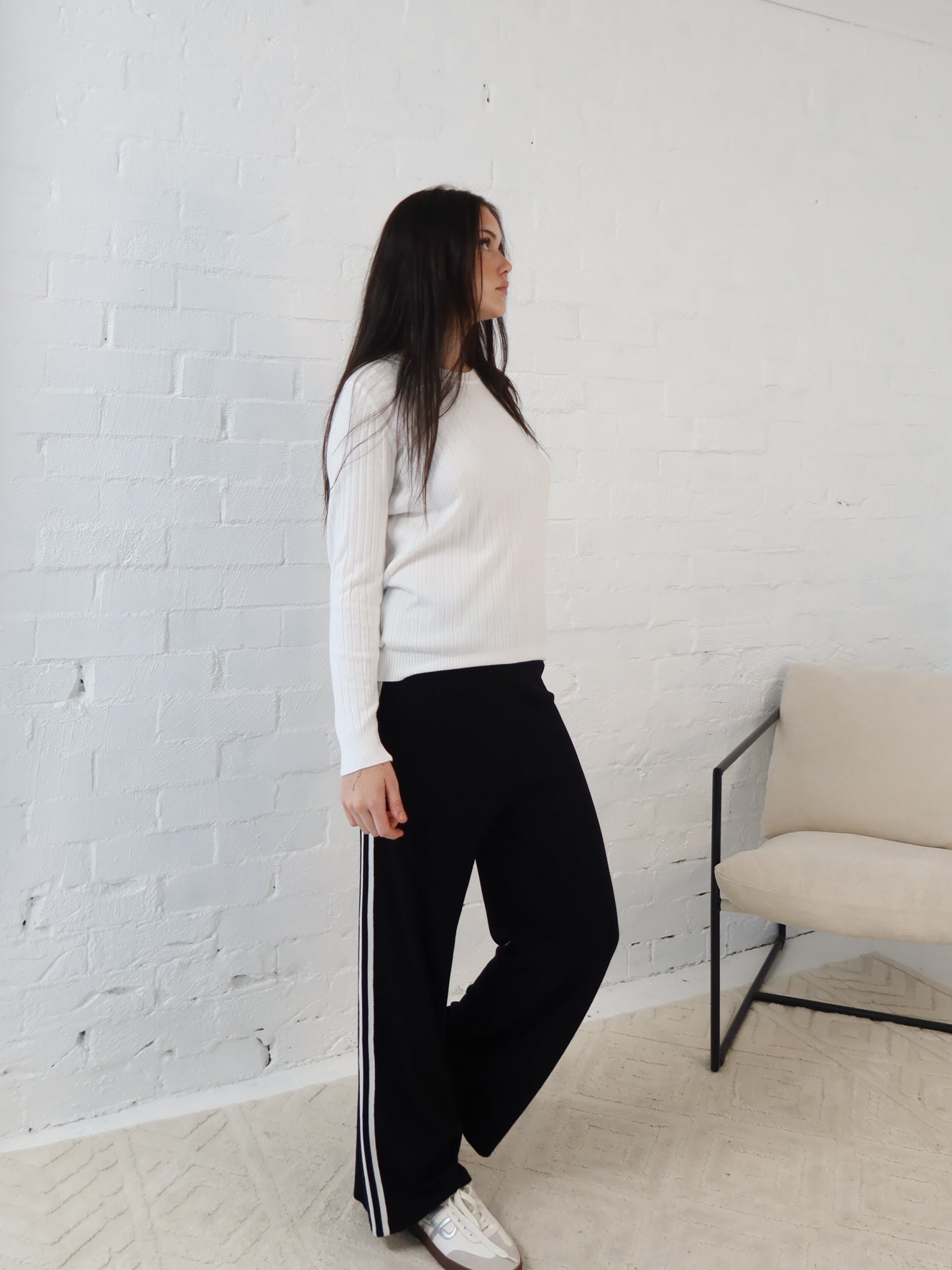 Adison Knit Top- White