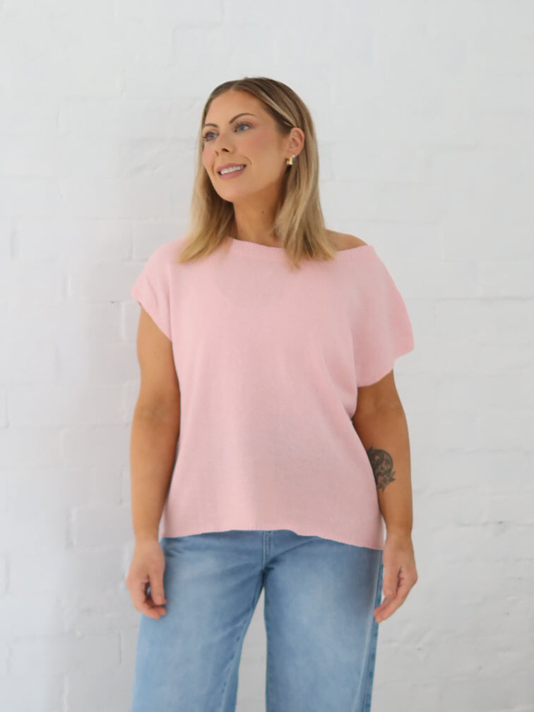Ella Knit Top- Pink