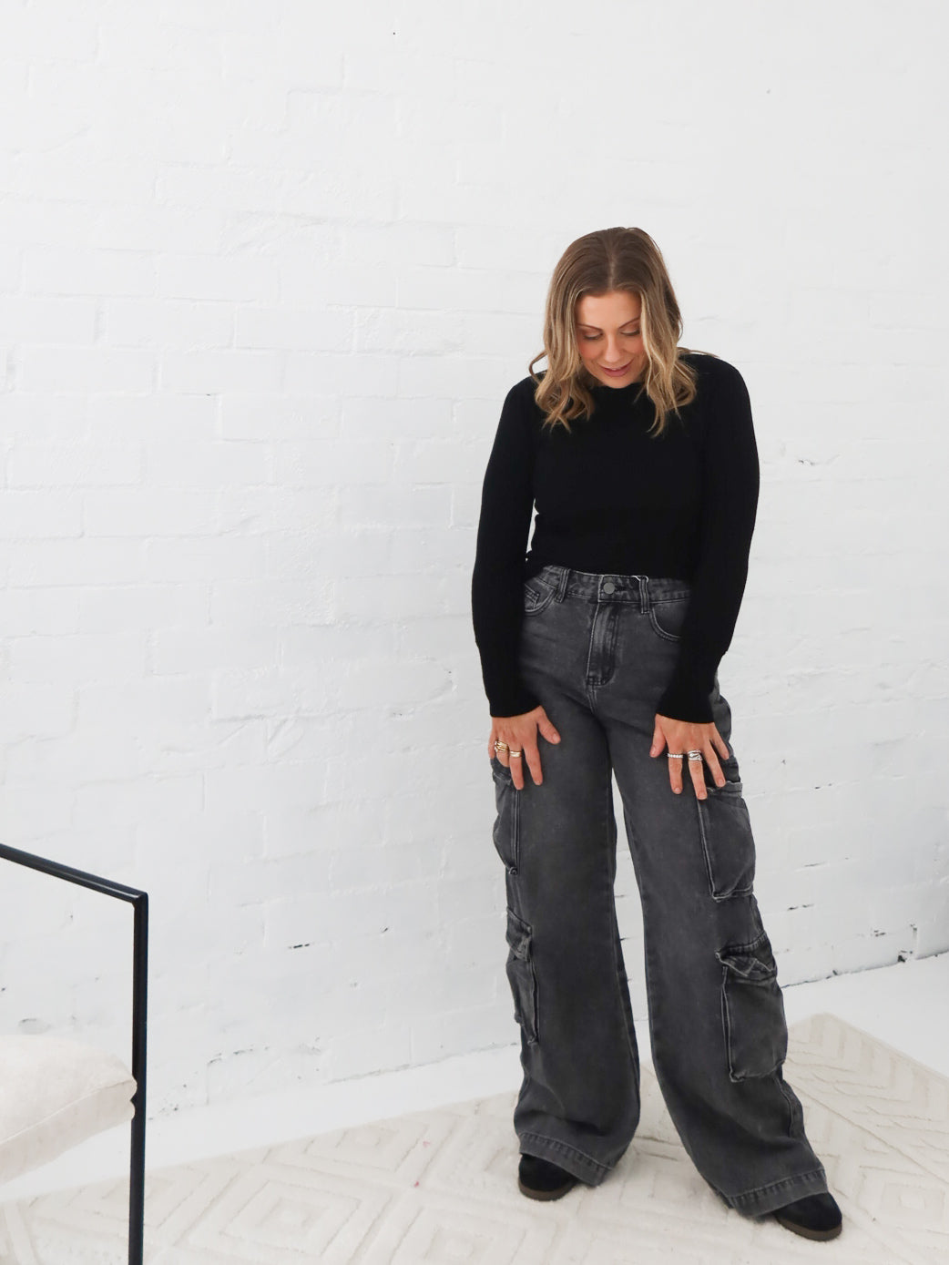 Paxton Cargo Jeans- Black