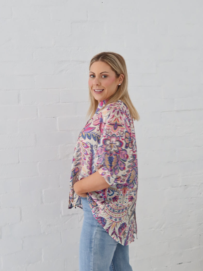 Mimi Blouse - Floral Fuchsia
