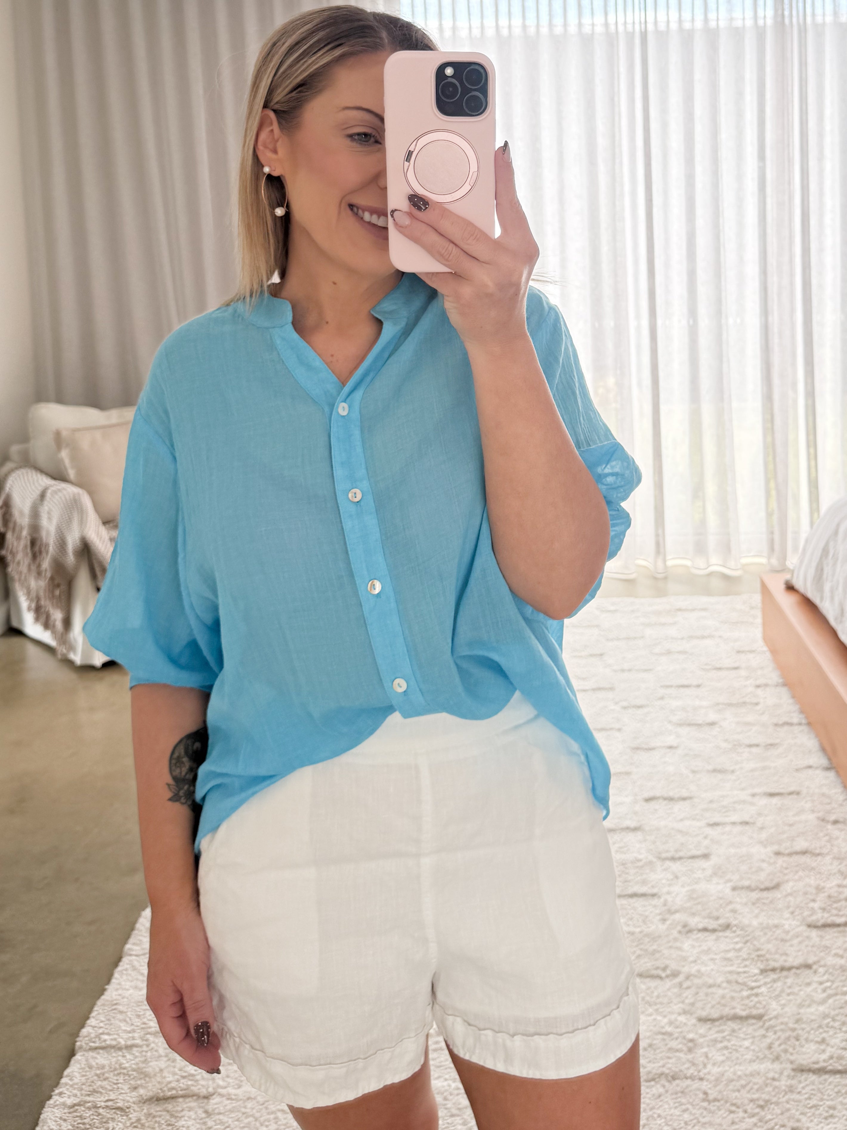 Mimi Blouse - Cool Water