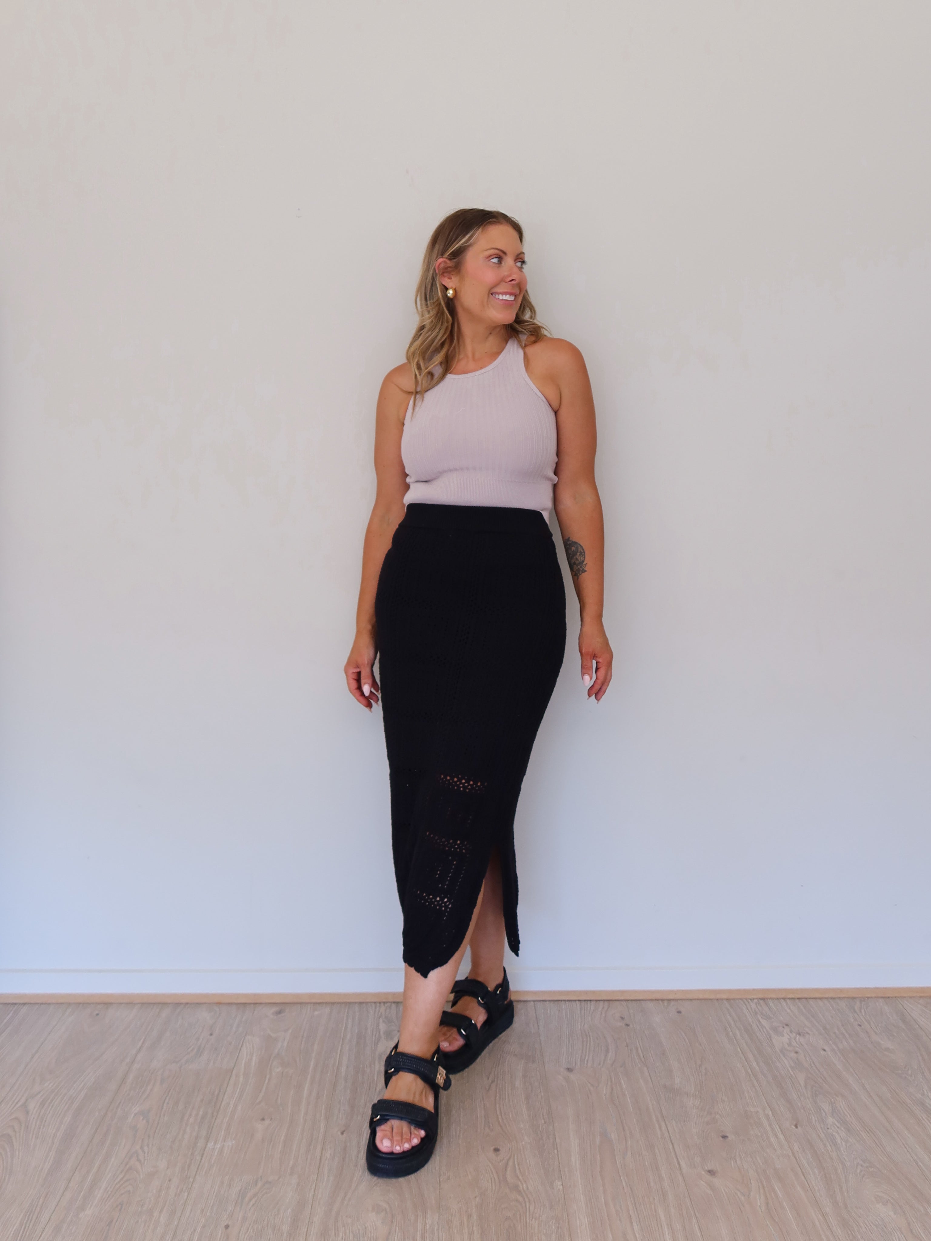 Radiance Crochet Skirt - Black