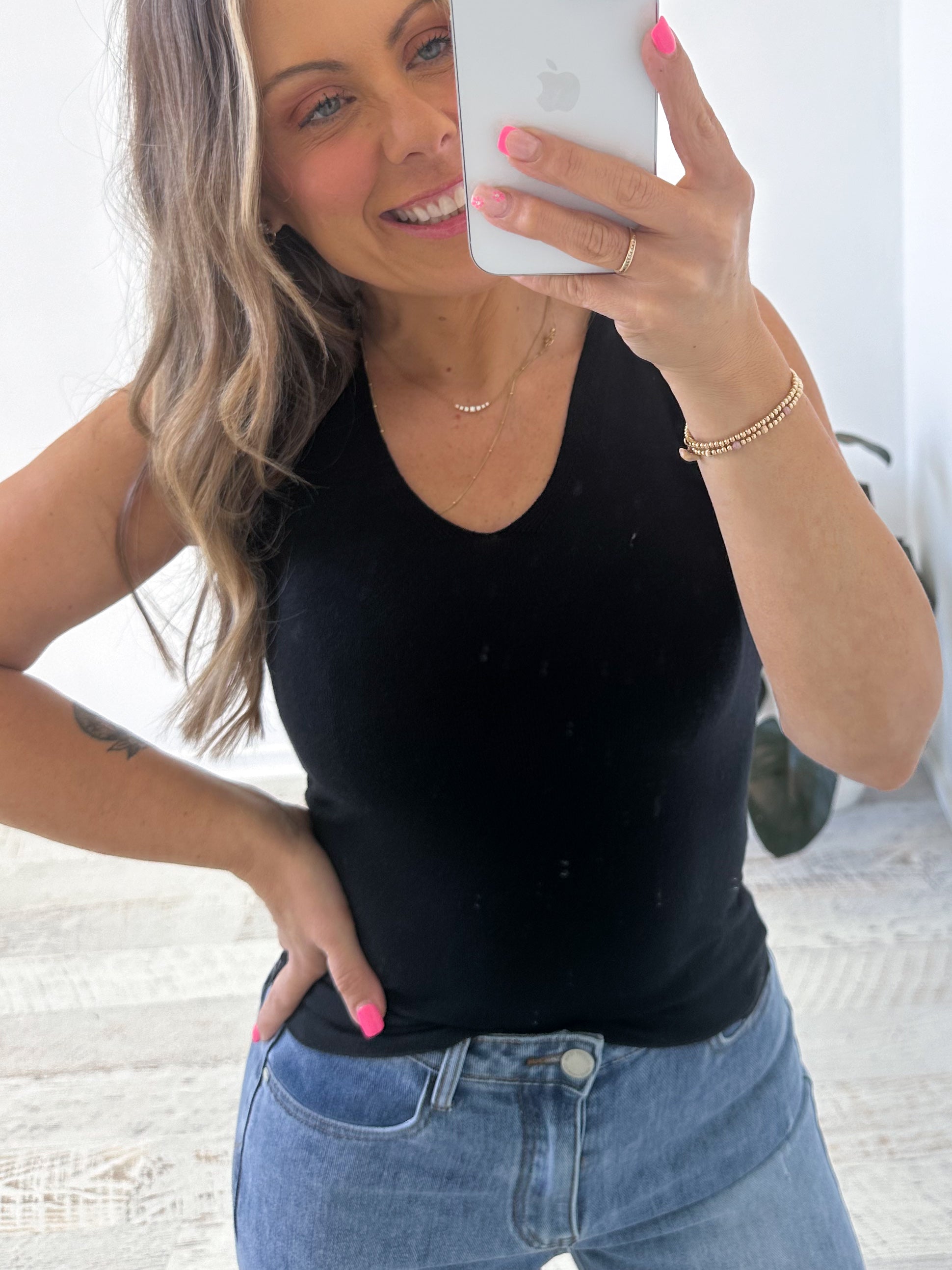 Janice Knit Tank - Black