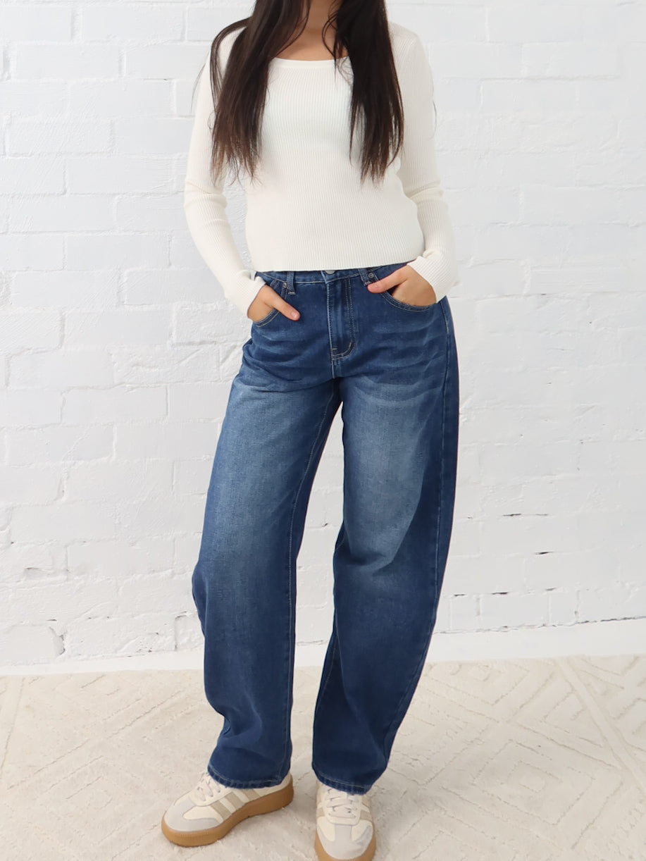 Atlas Barrel Jeans- Dark