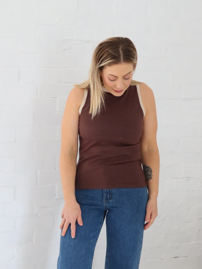 JoJo Knit Tank - Brown