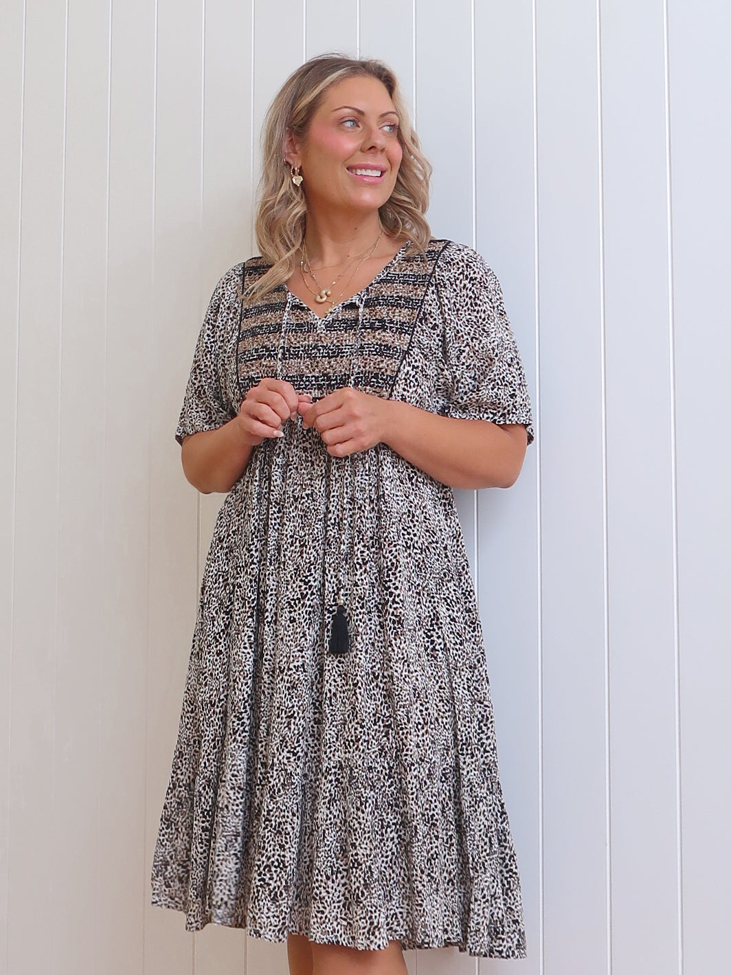 Sierra Dress - Micro Leopard