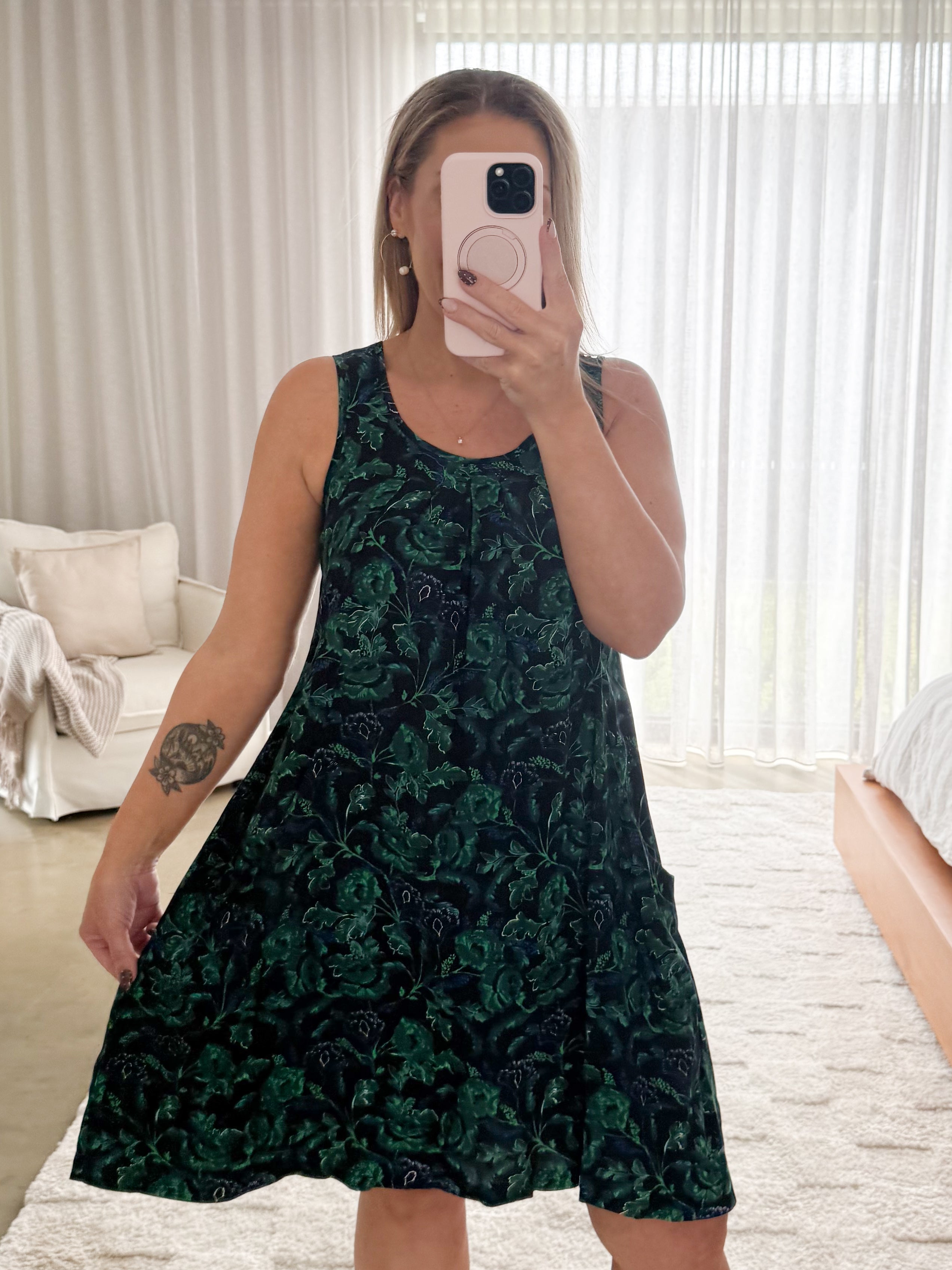 Coraline Dress- Black Leaf