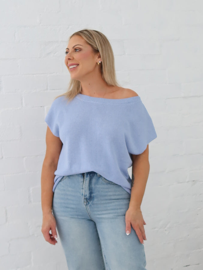Ella Knit Top- Blue