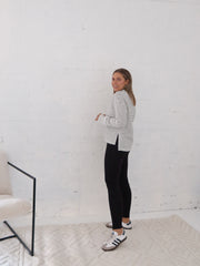 Taylah Long Sleeve Tee- Black and White