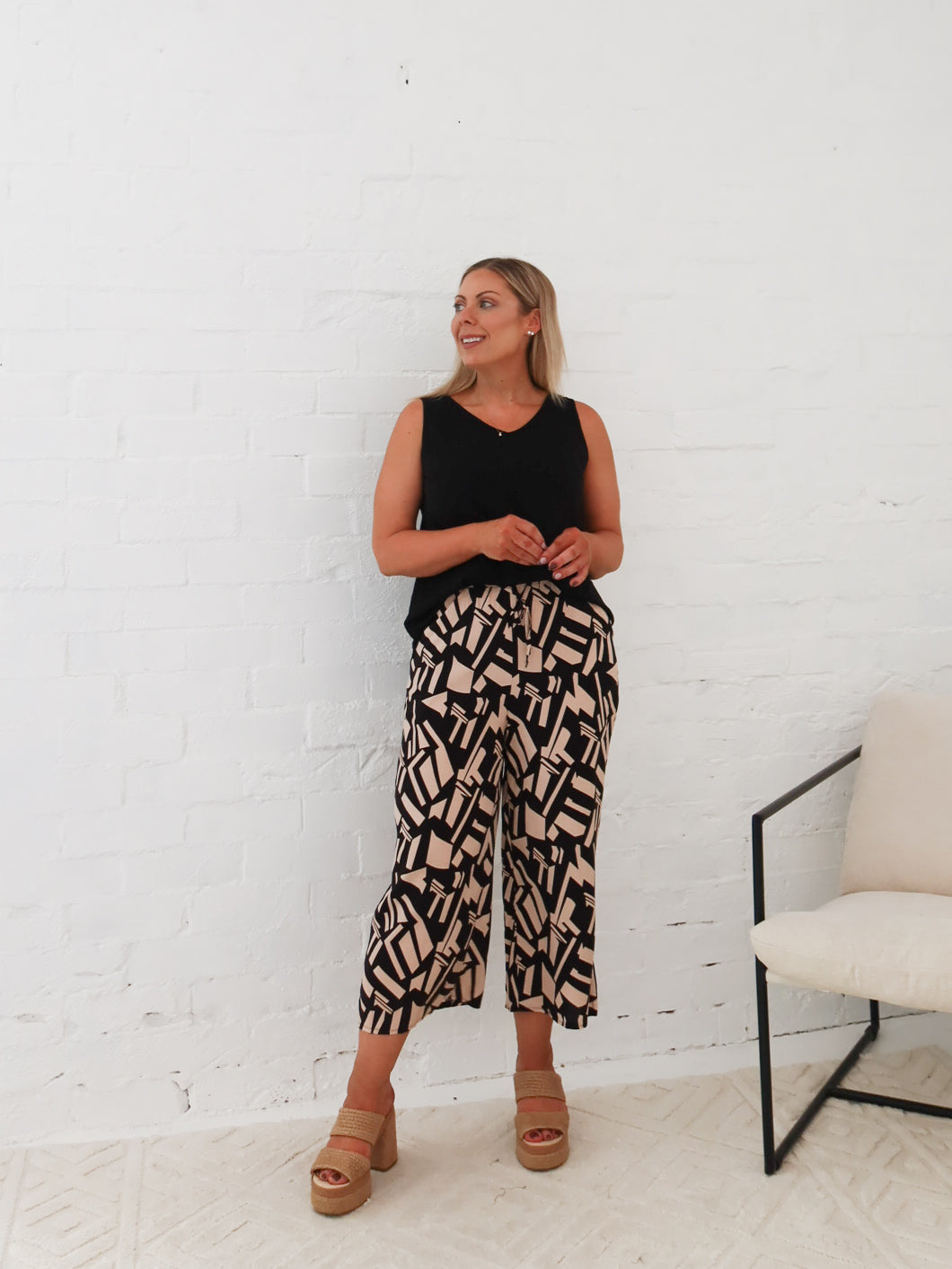 Liam Pants- Black/Tan