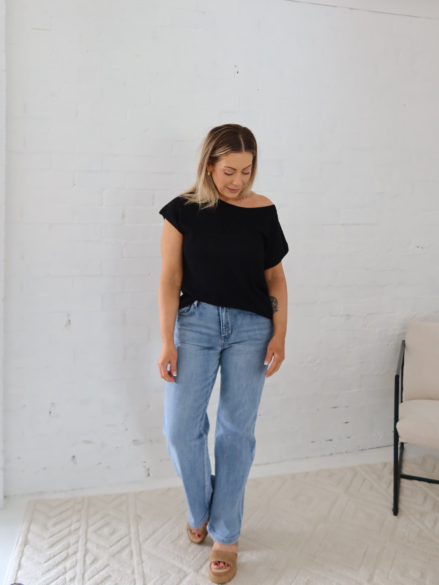 Ella Knit Top- Black