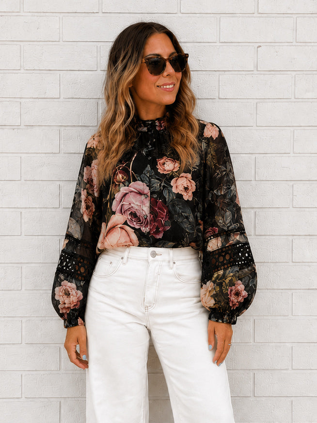 Bloom Shirt- Black Floral