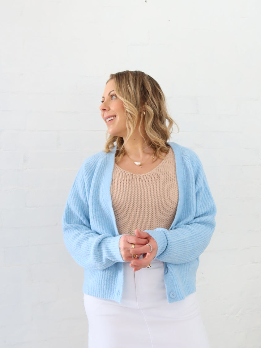 Dane Cardigan- Powder Blue