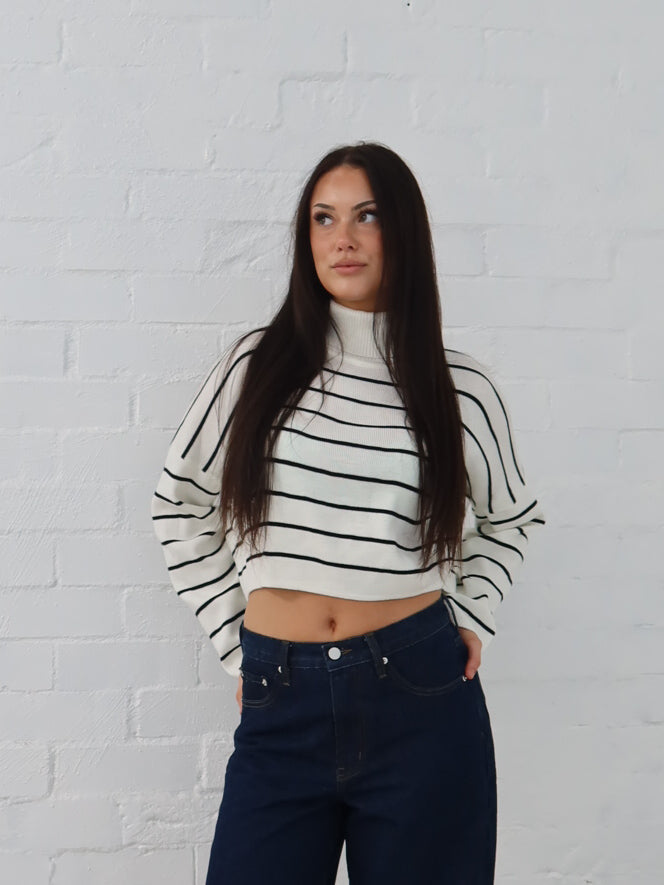Fran Knit - Cream Stripe