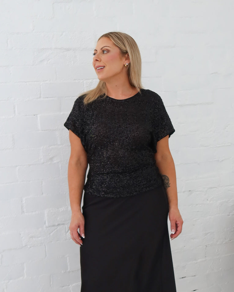 Violet Sequin Top