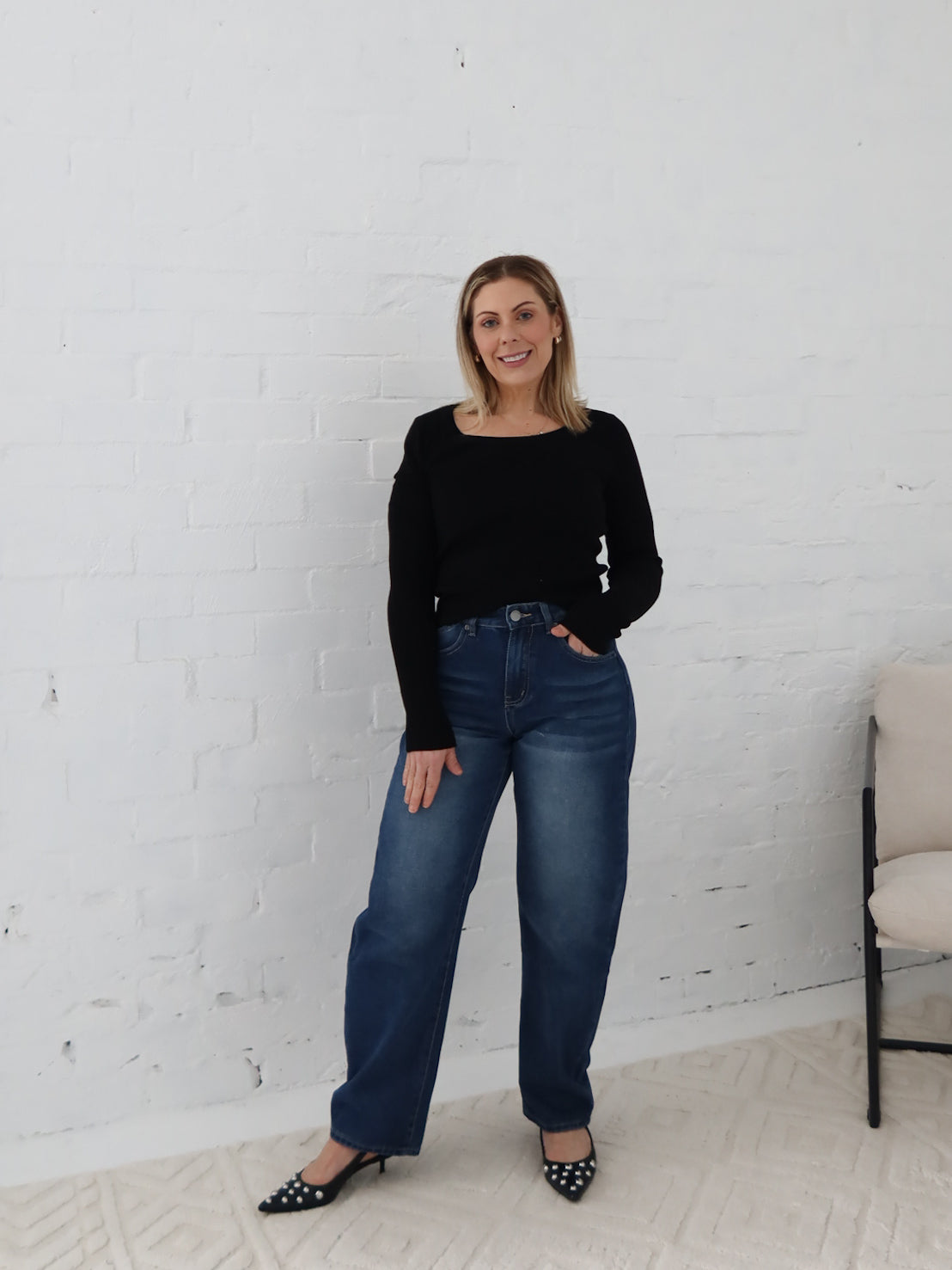 Selma Knit Top - Black