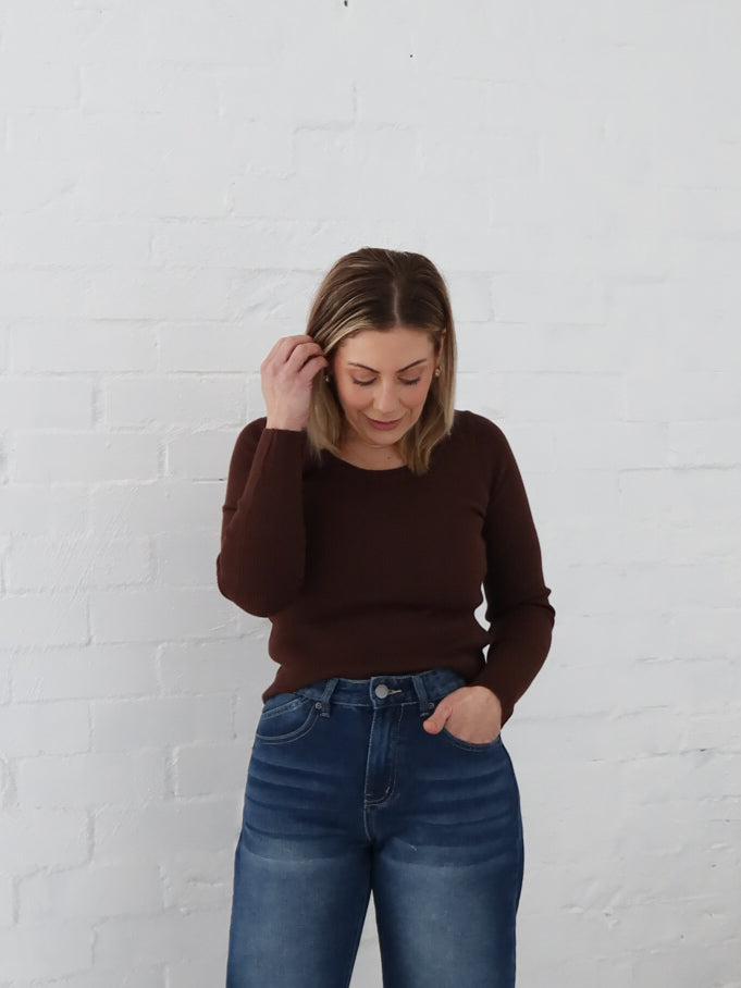 Selma Knit Top - Chocolate