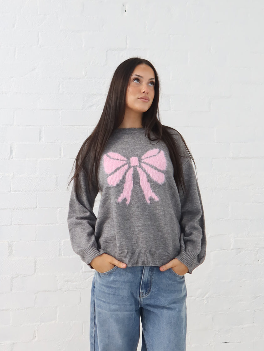 Ribbon Knit- Gunmetal Grey