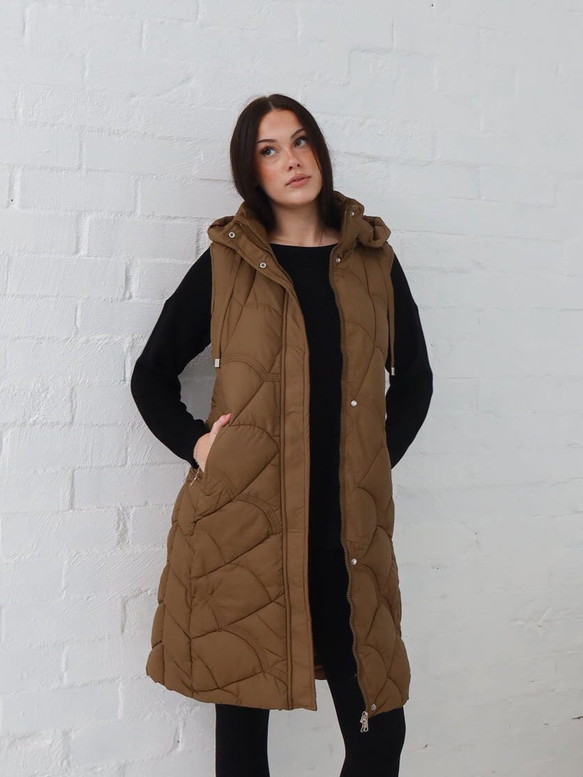 Miranda Longline Vest- Bronze