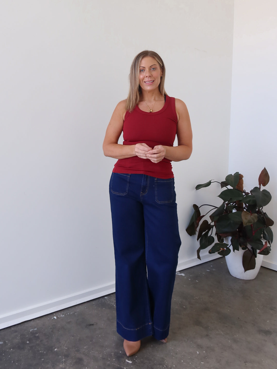 Charlee Tank - Burgundy