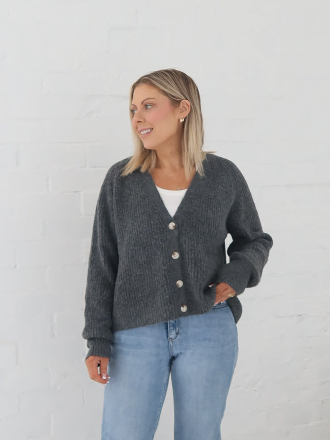 Dane Cardigan- Charcoal