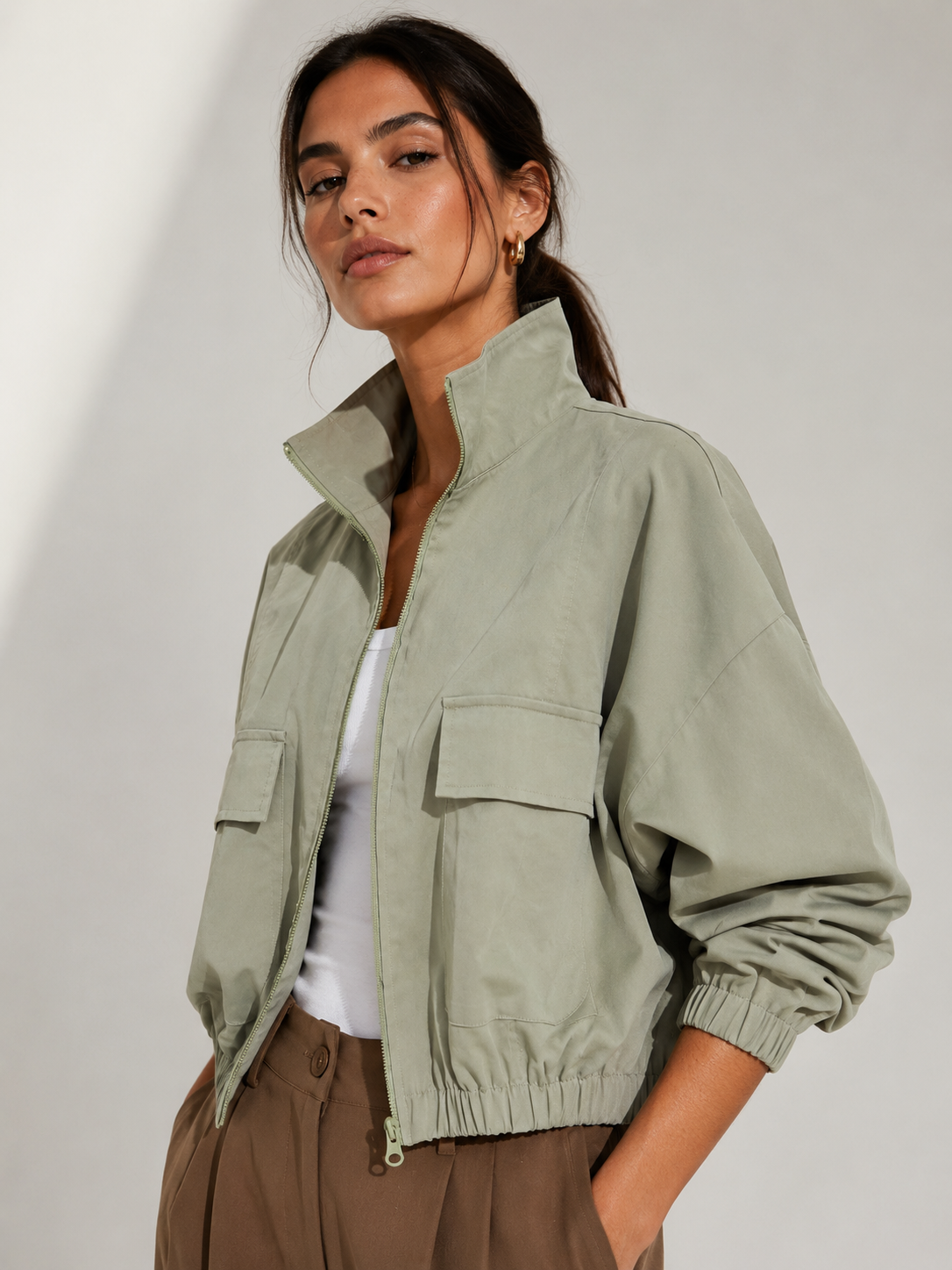 Shasha Bomber Jacket- Sage