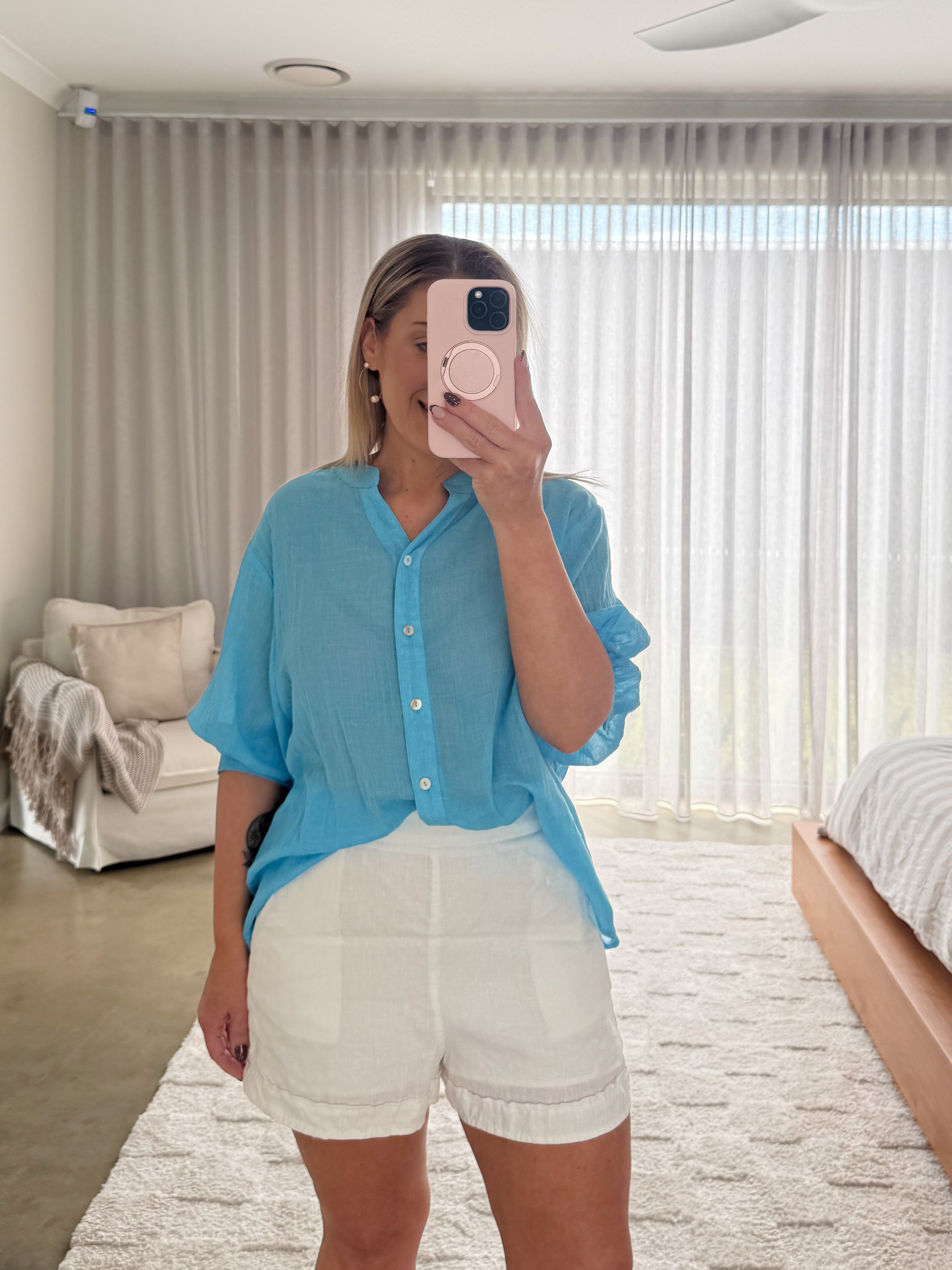 Mimi Blouse - Cool Water