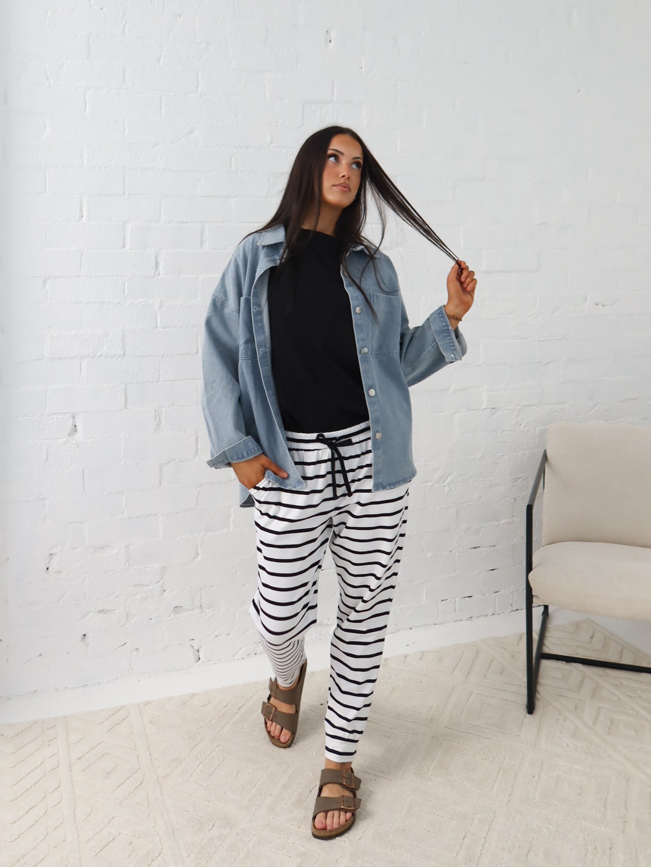 Heidi Pants - White and Black