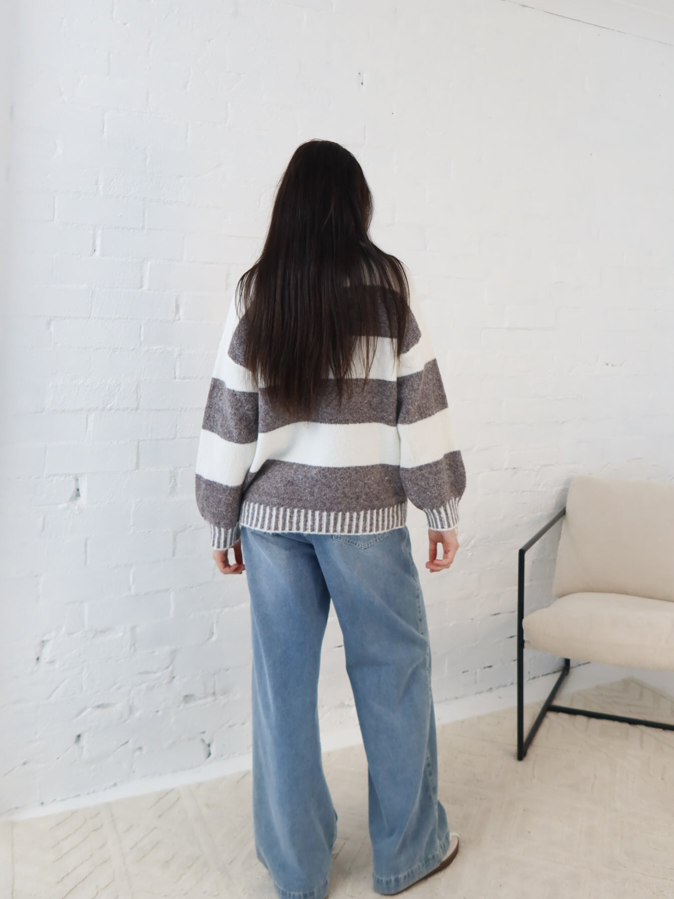 Jenna Knit - Choc/White