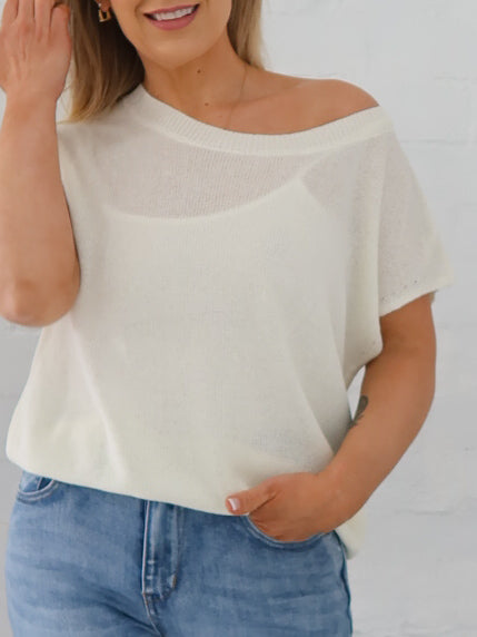 Ella Knit Top- Vanilla