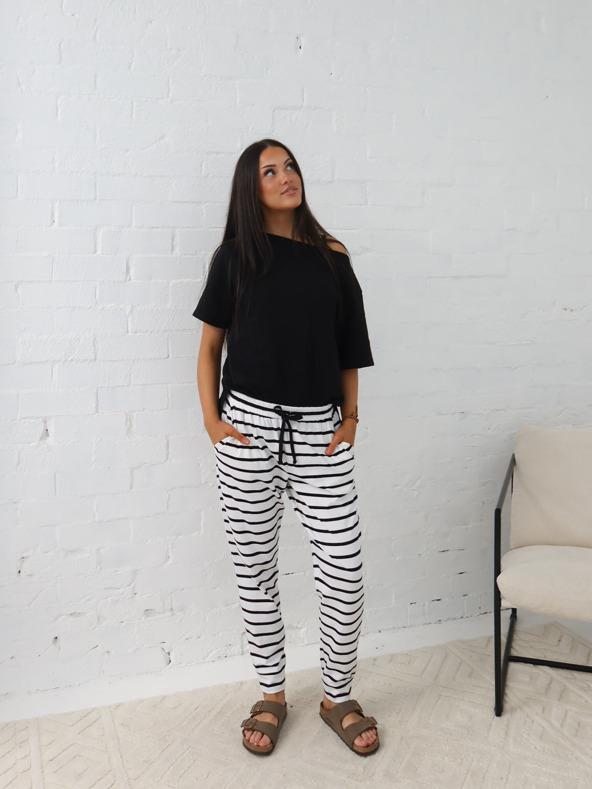 Heidi Pants - White and Black