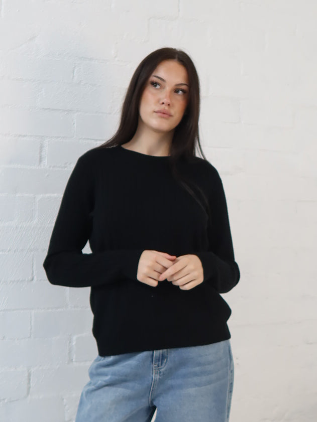 Adison Knit Top- Black