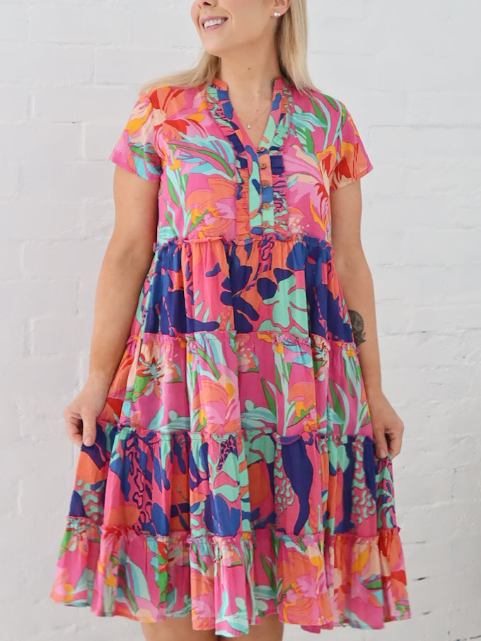Saige Dress- Pink Floral