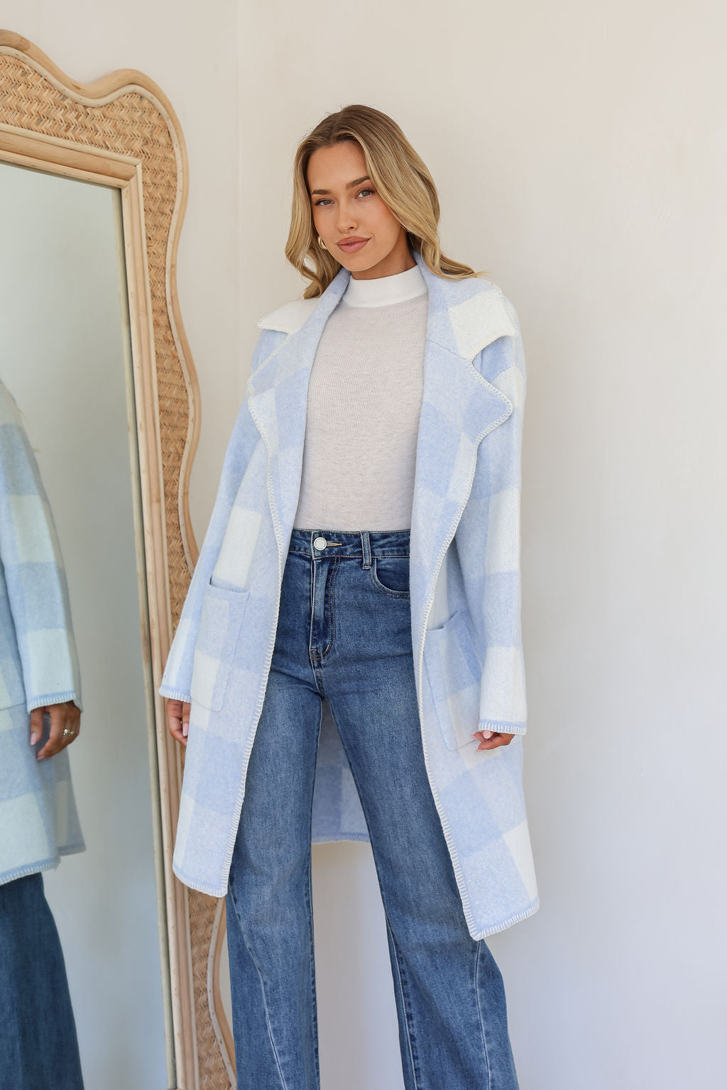 Jimmy Check Cardigan - Blue