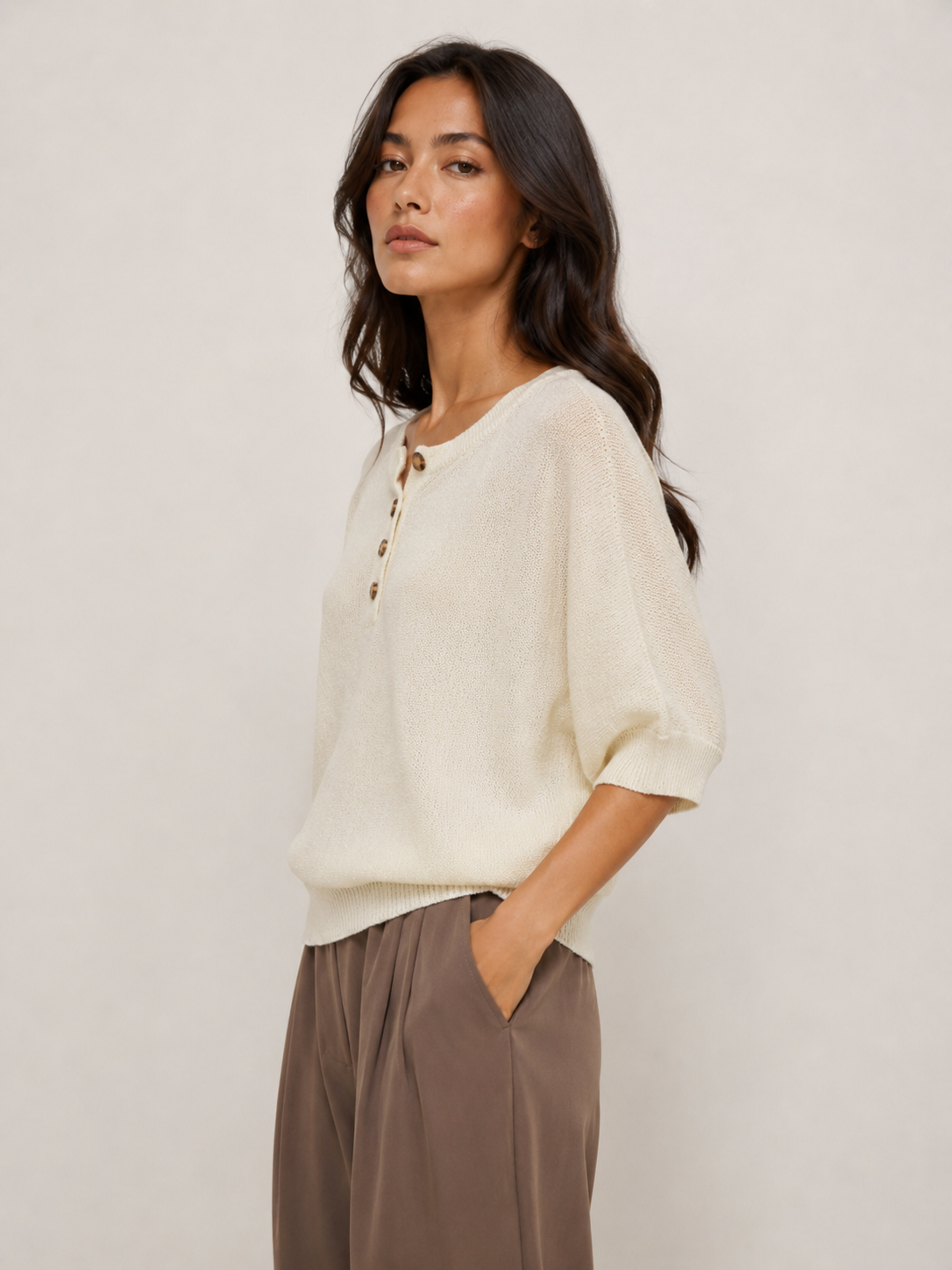 Alice Knit Top-Vanilla