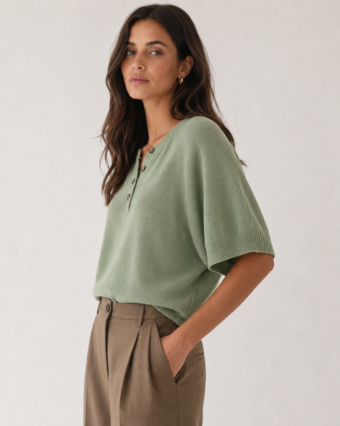 Alice Knit Top-Pistachio