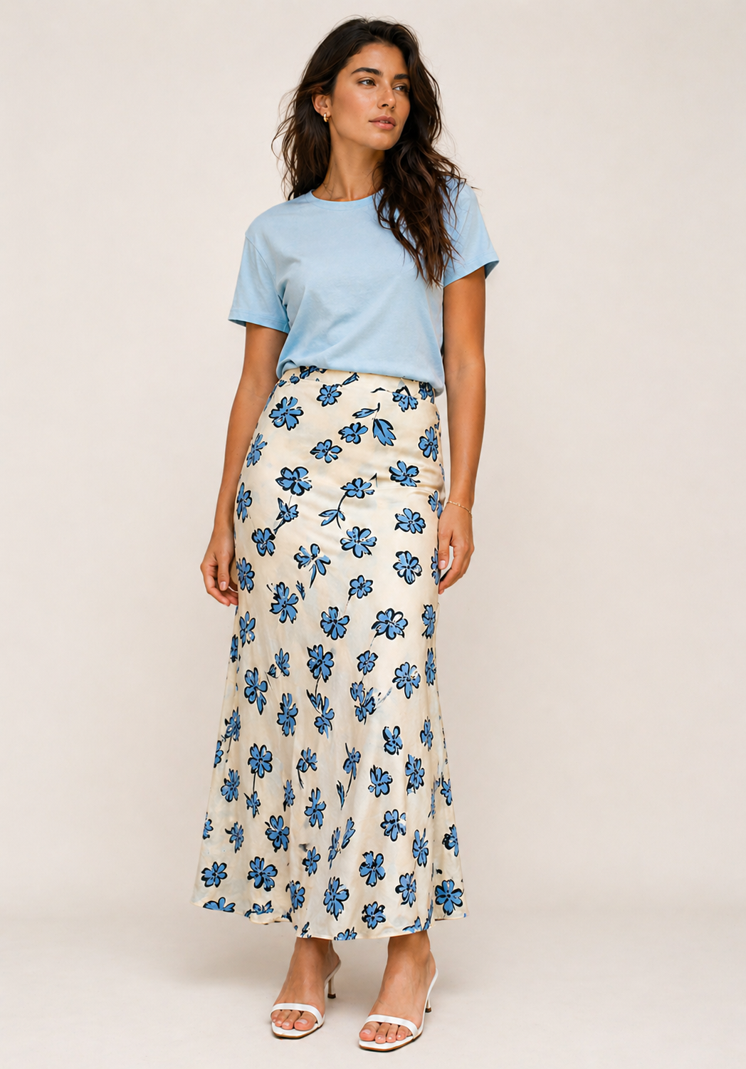 Lydia Skirt- Vanilla/Blue