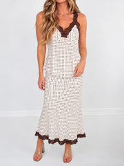 Dottie Skirt- Ivory/Chocolate