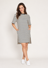 Beth Dress- Black Stripe
