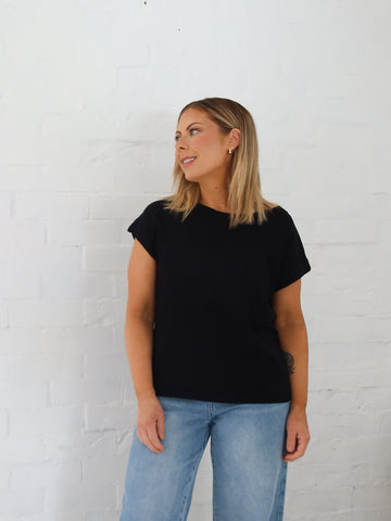 Ella Knit Top- Black